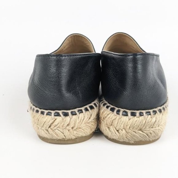 Chanel Black Lambskin Cc Logo Leather Espadrilles US 8 / EU 38 - Picture 5 of 9